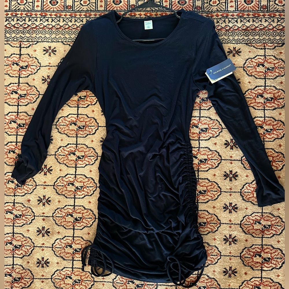 Black cotton knit dress, very soft fabric & flattering to any figure.